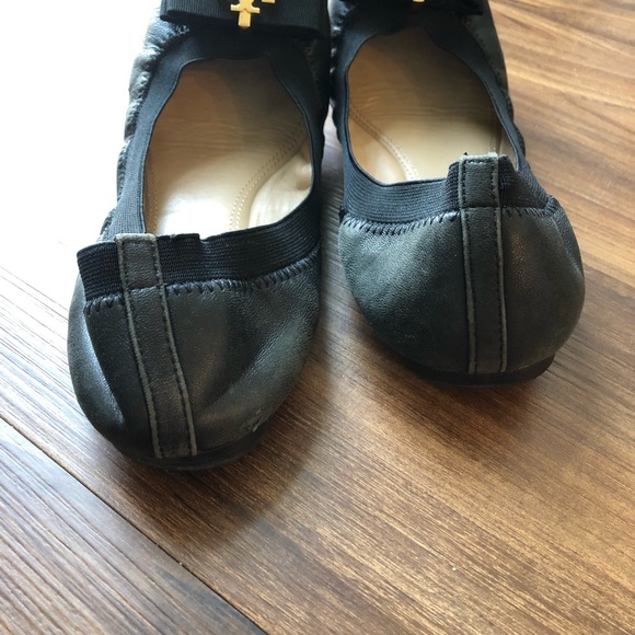 Tory Burch Black and Gold Flats - Picture 3 of 4